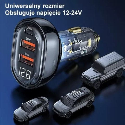 Usams USAMS Ładowarka samochodowa 2xUSB+1xUSB-C 80W Fast Charge niebieski/blue CC159CC02 (US-CC159) Usams USAMS Ładowarka samochodowa 2xUSB+1xUSB-C 80W Fast Charge niebieski/blue CC159CC02 (US-CC159)