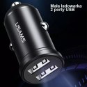 Usams USAMS Ładowarka samochodowa 2xUSB 2,4A Mini czarny/black CC114TC01 (US-CC114)
