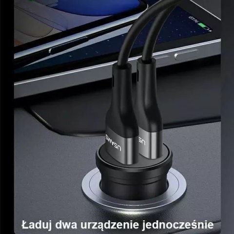 Usams USAMS Ładowarka samochodowa 2xUSB 2,4A Mini czarny/black CC114TC01 (US-CC114) Usams USAMS Ładowarka samochodowa 2xUSB 2,4A Mini czarny/black CC114TC01 (US-CC114)