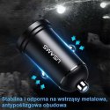 Usams USAMS Ładowarka samochodowa 2xUSB 2,4A Mini czarny/black CC114TC01 (US-CC114)