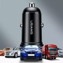 Usams USAMS Ładowarka samochodowa 2xUSB 2,4A Mini czarny/black CC114TC01 (US-CC114)