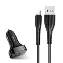 Usams USAMS Ładowarka samochodowa 2xUSB C13 2,1A USB-C czarny/black NTU35TC13TZ