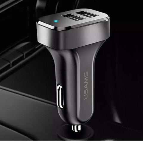 Usams USAMS Ładowarka samochodowa 2xUSB C13 2,1A czarny/black (only head) CC87TC01 Usams USAMS Ładowarka samochodowa 2xUSB C13 2,1A czarny/black (only head) CC87TC01