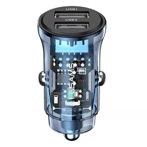 Usams USAMS Ładowarka samochodowa C31 3A 2xUSB-A Fast Charge niebieski/blue CC162CC02 (US-CC162) Usams USAMS Ładowarka samochodowa C31 3A 2xUSB-A Fast Charge niebieski/blue CC162CC02 (US-CC162)