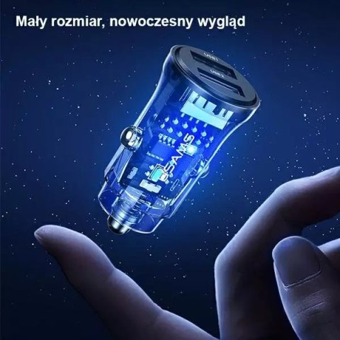 Usams USAMS Ładowarka samochodowa C31 3A 2xUSB-A Fast Charge niebieski/blue CC162CC02 (US-CC162) Usams USAMS Ładowarka samochodowa C31 3A 2xUSB-A Fast Charge niebieski/blue CC162CC02 (US-CC162)