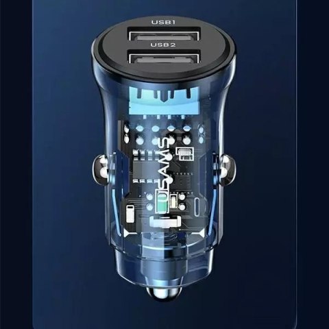Usams USAMS Ładowarka samochodowa C31 3A 2xUSB-A Fast Charge niebieski/blue CC162CC02 (US-CC162) Usams USAMS Ładowarka samochodowa C31 3A 2xUSB-A Fast Charge niebieski/blue CC162CC02 (US-CC162)