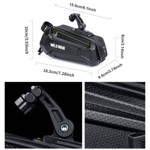 Wildman Sakwa rowerowa Wildman Bicycle Saddle Bag XT7 Etui torba na rower uchwyt rowerowy pod siodełko 1.2l Czarna Wildman Sakwa rowerowa Wildman Bicycle Saddle Bag XT7 Etui torba na rower uchwyt rowerowy pod siodełko 1.2l Czarna