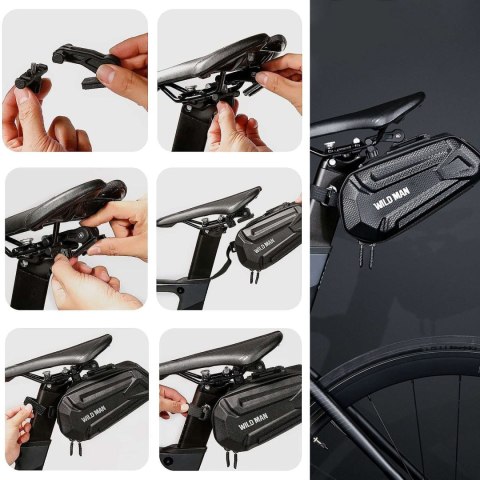 Wildman Sakwa rowerowa Wildman Bicycle Saddle Bag XT7 Etui torba na rower uchwyt rowerowy pod siodełko 1.2l Czarna Wildman Sakwa rowerowa Wildman Bicycle Saddle Bag XT7 Etui torba na rower uchwyt rowerowy pod siodełko 1.2l Czarna