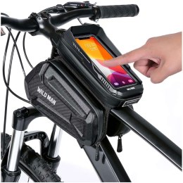 Wildman Sakwa rowerowa wodoodporna Wildman Bag XT6 Etui odpinane na telefon 6.8 cali ramę rower torba 1.2l czarna
