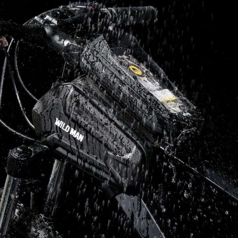 Wildman Sakwa rowerowa wodoodporna Wildman Bag XT6 Etui odpinane na telefon 6.8 cali ramę rower torba 1.2l czarna Wildman Sakwa rowerowa wodoodporna Wildman Bag XT6 Etui odpinane na telefon 6.8 cali ramę rower torba 1.2l czarna