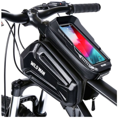 Wildman Sakwa rowerowa wodoodporna Wildman Bag XT6 Etui odpinane na telefon 6.8 cali ramę rower torba 1.2l czarna Wildman Sakwa rowerowa wodoodporna Wildman Bag XT6 Etui odpinane na telefon 6.8 cali ramę rower torba 1.2l czarna