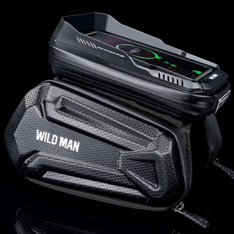 Wildman Sakwa rowerowa wodoodporna Wildman Bag XT6 Etui odpinane na telefon 6.8 cali ramę rower torba 1.2l czarna Wildman Sakwa rowerowa wodoodporna Wildman Bag XT6 Etui odpinane na telefon 6.8 cali ramę rower torba 1.2l czarna