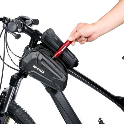 Wildman Sakwa rowerowa wodoodporna Wildman Bag XT6 Etui odpinane na telefon 6.8 cali ramę rower torba 1.2l czarna Wildman Sakwa rowerowa wodoodporna Wildman Bag XT6 Etui odpinane na telefon 6.8 cali ramę rower torba 1.2l czarna