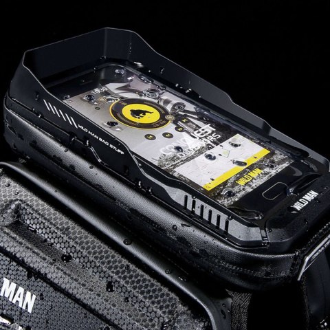 Wildman Sakwa rowerowa wodoodporna Wildman Bag XT6 Etui odpinane na telefon 6.8 cali ramę rower torba 1.2l czarna Wildman Sakwa rowerowa wodoodporna Wildman Bag XT6 Etui odpinane na telefon 6.8 cali ramę rower torba 1.2l czarna