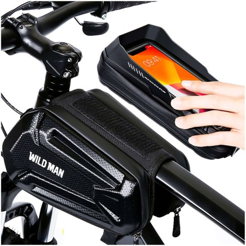 Wildman Sakwa rowerowa wodoodporna Wildman Bag XT6 Etui odpinane na telefon 6.8 cali ramę rower torba 1.2l czarna Wildman Sakwa rowerowa wodoodporna Wildman Bag XT6 Etui odpinane na telefon 6.8 cali ramę rower torba 1.2l czarna