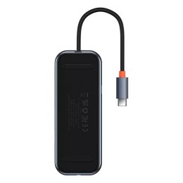 Baseus Hub 5w1 Baseus AcmeJoy series USB-C do 2xUSB 3.0 + USB 2.0 + USB-C PD + HDMI (szary)