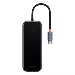Baseus Hub 5w1 Baseus AcmeJoy series USB-C do 2xUSB 3.0 + USB 2.0 + USB-C PD + RJ45 (szary)