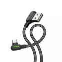 Mcdodo Kabel USB do USB-C kątowy Mcdodo CA-5280 LED, 1.2m (czarny)