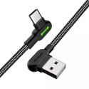 Mcdodo Kabel USB do USB-C kątowy Mcdodo CA-5280 LED, 1.2m (czarny)