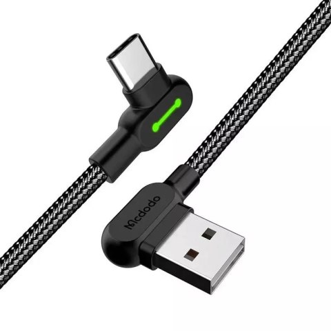 Mcdodo Kabel USB do USB-C kątowy Mcdodo CA-5280 LED, 1.2m (czarny) Mcdodo Kabel USB do USB-C kątowy Mcdodo CA-5280 LED, 1.2m (czarny)