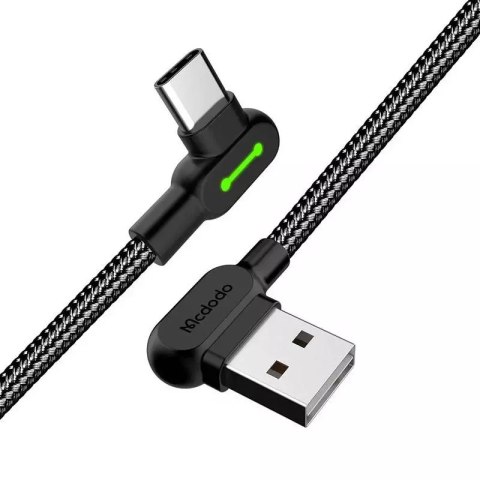Mcdodo Kabel USB do USB-C kątowy Mcdodo CA-5280 LED, 3m (czarny) Mcdodo Kabel USB do USB-C kątowy Mcdodo CA-5280 LED, 3m (czarny)