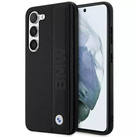 BMW Etui BMW do Samsung Galaxy S23 HardCase Leather Textured & Stripe czarny BMW Etui BMW do Samsung Galaxy S23 HardCase Leather Textured & Stripe czarny