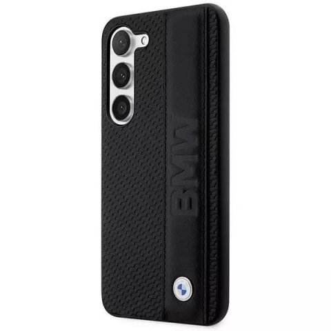 BMW Etui BMW do Samsung Galaxy S23 HardCase Leather Textured & Stripe czarny BMW Etui BMW do Samsung Galaxy S23 HardCase Leather Textured & Stripe czarny