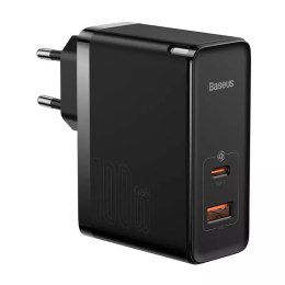 Baseus Ładowarka sieciowa Baseus GaN5 Pro, USB-C + USB, 100W + kabel (czarna)