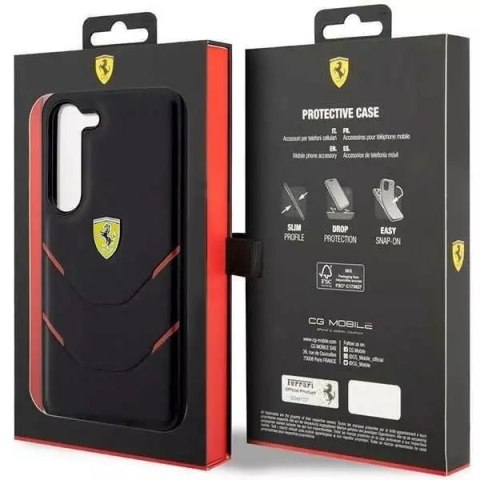 Ferrari Etui Ferrari do Samsung Galaxy S23 HardCase Hot Stamp Lines czarny Ferrari Etui Ferrari do Samsung Galaxy S23 HardCase Hot Stamp Lines czarny