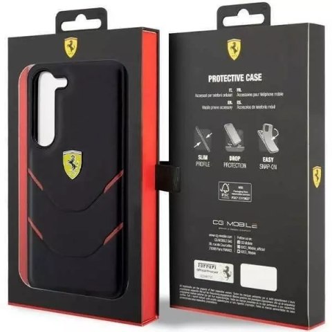 Ferrari Etui Ferrari do Samsung Galasy S23+ Plus HardCase Hot Stamp Lines czarny Ferrari Etui Ferrari do Samsung Galasy S23+ Plus HardCase Hot Stamp Lines czarny
