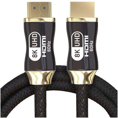 ProducentTymczasowy Kabel Przewód HDMI-HDMI 2.1 8K 60Hz 4K 120Hz do przekazywania obrazu i dźwięku Premium HQ 3m ProducentTymczasowy Kabel Przewód HDMI-HDMI 2.1 8K 60Hz 4K 120Hz do przekazywania obrazu i dźwięku Premium HQ 3m