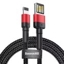 Baseus Kabel Lightning USB (dwustronny) Baseus Cafule 2,4A 1m (czarno-czerwony)