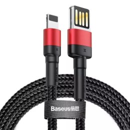 Baseus Kabel Lightning USB (dwustronny) Baseus Cafule 2,4A 1m (czarno-czerwony)
