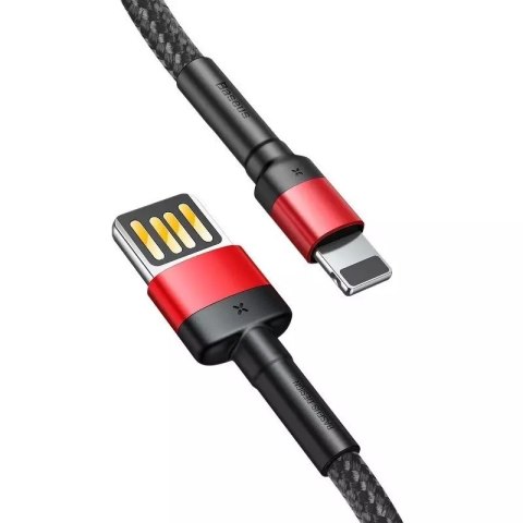 Baseus Kabel Lightning USB (dwustronny) Baseus Cafule 2,4A 1m (czarno-czerwony) Baseus Kabel Lightning USB (dwustronny) Baseus Cafule 2,4A 1m (czarno-czerwony)