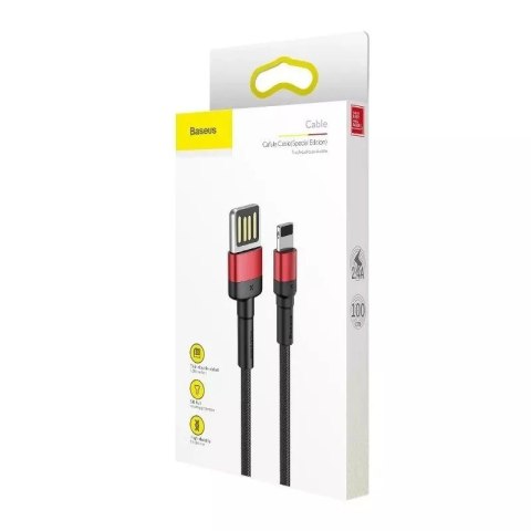 Baseus Kabel Lightning USB (dwustronny) Baseus Cafule 2,4A 1m (czarno-czerwony) Baseus Kabel Lightning USB (dwustronny) Baseus Cafule 2,4A 1m (czarno-czerwony)