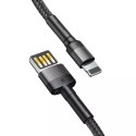 Baseus Kabel Lightning USB (dwustronny) Baseus Cafule 2,4A 1m (szaro-czarny)
