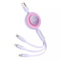 Baseus Kabel USB 3w1 Baseus Bright Mirror 3, micro USB / Lightning / USB-C, 66W / 2A, 1.1m (fioletowy)