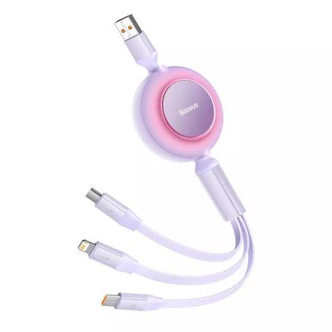 Baseus Kabel USB 3w1 Baseus Bright Mirror 3, micro USB / Lightning / USB-C, 66W / 2A, 1.1m (fioletowy) Baseus Kabel USB 3w1 Baseus Bright Mirror 3, micro USB / Lightning / USB-C, 66W / 2A, 1.1m (fioletowy)