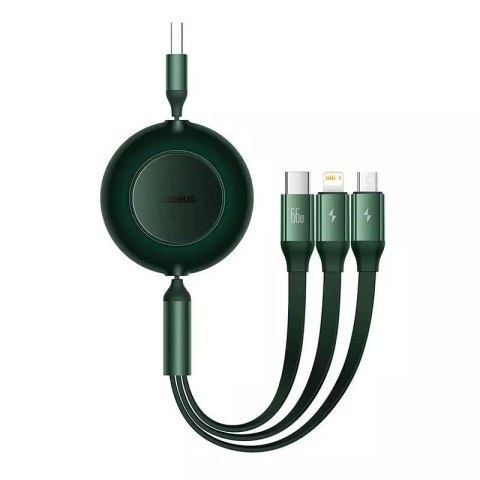 Baseus Kabel USB 3w1 Baseus Bright Mirror 3, micro USB / Lightning / USB-C, 66W / 2A, 1.1m (zielony) Baseus Kabel USB 3w1 Baseus Bright Mirror 3, micro USB / Lightning / USB-C, 66W / 2A, 1.1m (zielony)