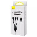 Baseus Kabel USB 3w1 Baseus Flash Series, USB-C + micro USB + Lightning, 100W, 1.2m (czarny)