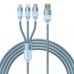 Baseus Kabel USB 3w1 Baseus StarSpeed, USB-C + micro USB + Lightning, 3,5A, 1.2m (niebieski)