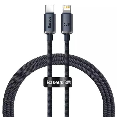 Baseus Kabel USB-C do Lightning Baseus Crystal, 20W, PD, 1.2m (czarny) Baseus Kabel USB-C do Lightning Baseus Crystal, 20W, PD, 1.2m (czarny)
