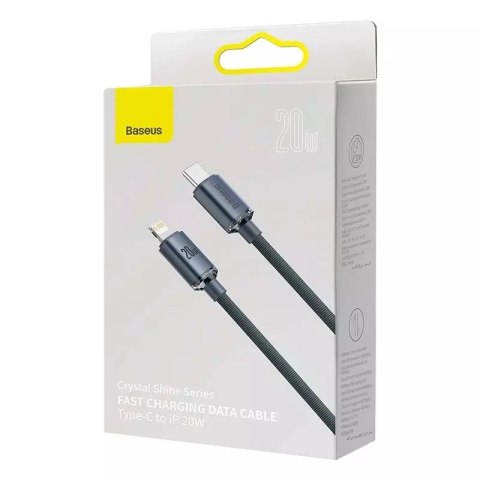 Baseus Kabel USB-C do Lightning Baseus Crystal, 20W, PD, 1.2m (czarny) Baseus Kabel USB-C do Lightning Baseus Crystal, 20W, PD, 1.2m (czarny)