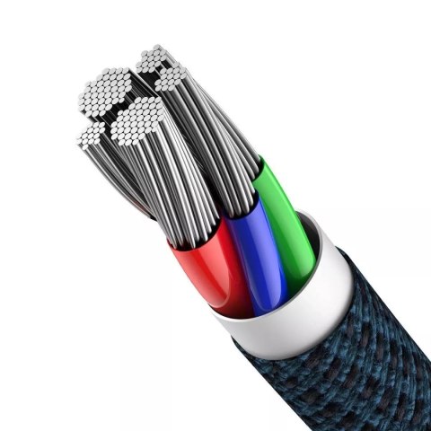 Baseus Kabel USB-C do Lightning Baseus High Density Braided, 20W, 5A, PD, 2m (niebieski) Baseus Kabel USB-C do Lightning Baseus High Density Braided, 20W, 5A, PD, 2m (niebieski)