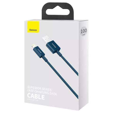 Baseus Kabel USB do Lightning Baseus Superior Series, 2.4A, 1m (niebieski) Baseus Kabel USB do Lightning Baseus Superior Series, 2.4A, 1m (niebieski)