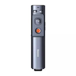 Baseus Wielofunkcyjny pilot Baseus Orange Dot do prezentacji, z zielonym wskaźnikiem laserowym, akumulatorowy (szary)