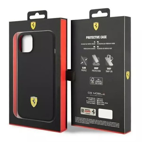 Ferrari Eti na telefon Ferrari FEHCP14MSIBBK do Apple iPhone 14 Plus 6,7" czarny/black hardcase Silicone Metal Logo Ferrari Eti na telefon Ferrari FEHCP14MSIBBK do Apple iPhone 14 Plus 6,7" czarny/black hardcase Silicone Metal Logo