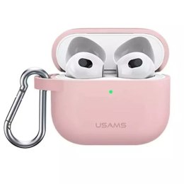 Usams Etui ochronne na słuchawki USAMS do Apple AirPods 3 silicon różowy/pink BH741AP03 (US-BH741)