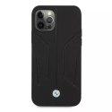 BMW Etui na telefon BMW BMHCP12LRSCSK do Apple iPhone 12 Pro Max 6,7" czarny/black hardcase Leather Perforate Sides