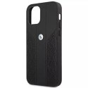 BMW Etui na telefon BMW BMHCP12LRSPPK do Apple iPhone 12 Pro Max 6,7" czarny/black hardcase Leather Curve Perforate